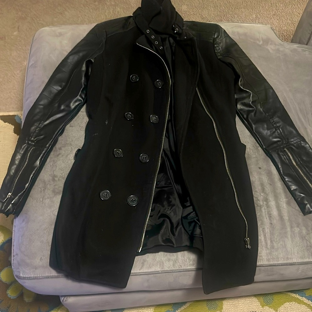 Paris blues long sleeve lather jacket black (like new)